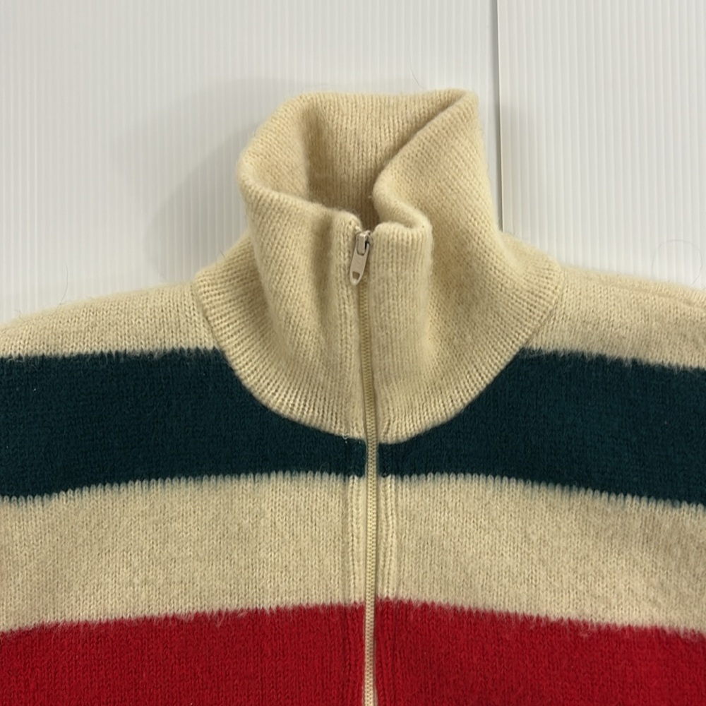 Rare Find! Striped Multicolor Wool Teddy Jacket - Picture 2 of 8